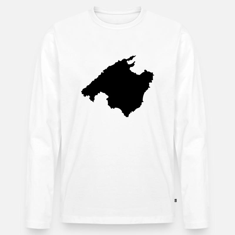 mallorca - Männer Premium Bio Langarmshirt - Weiß
