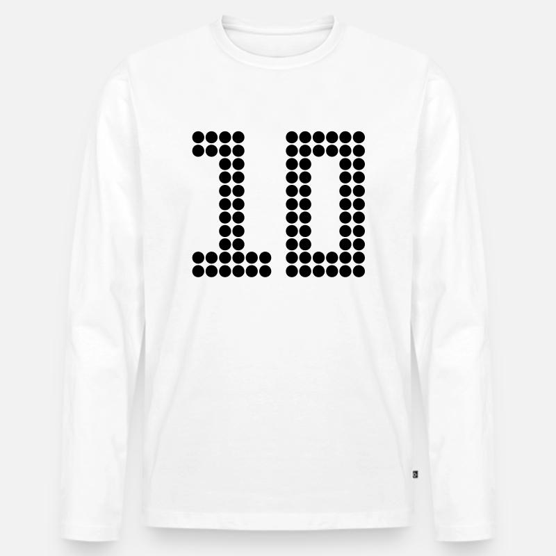 10 - Männer Premium Bio Langarmshirt - Weiß
