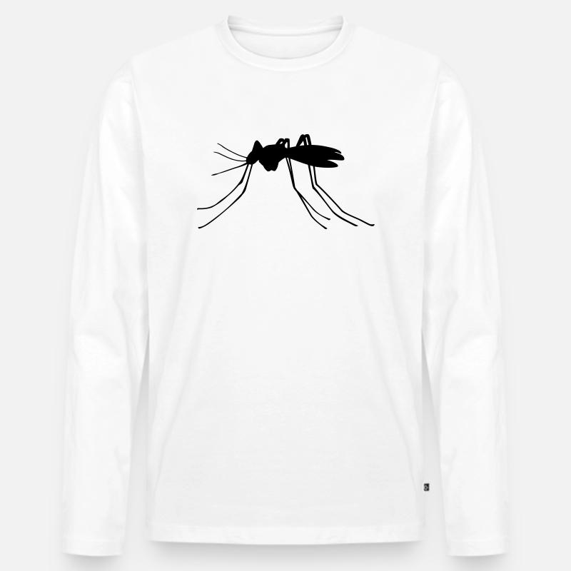 Stechmücke - Männer Premium Bio Langarmshirt - Weiß