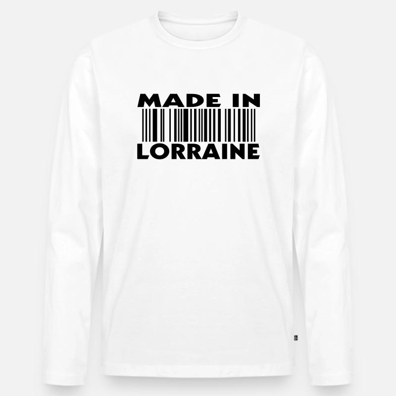 Made in LORRAINE (1c) - Männer Premium Bio Langarmshirt - Weiß