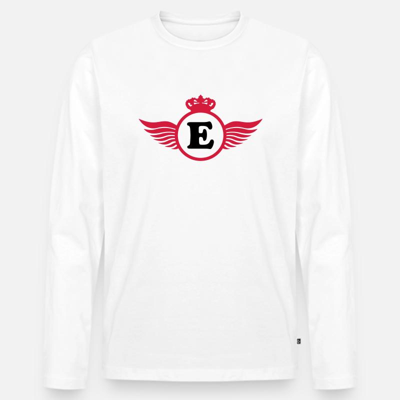 E Design - Männer Premium Bio Langarmshirt - Weiß