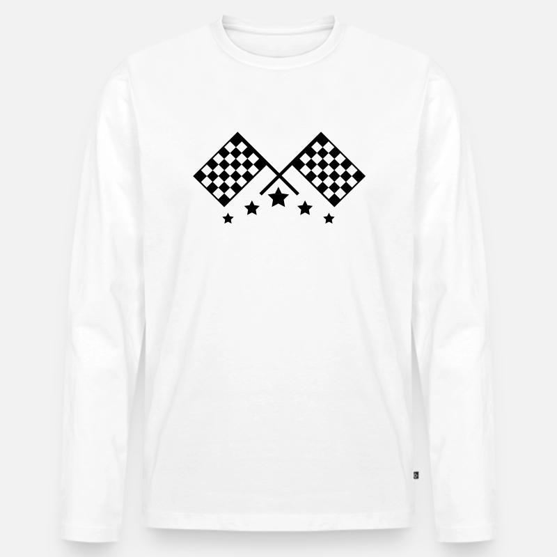 racing_star_c1 - Männer Premium Bio Langarmshirt - Weiß