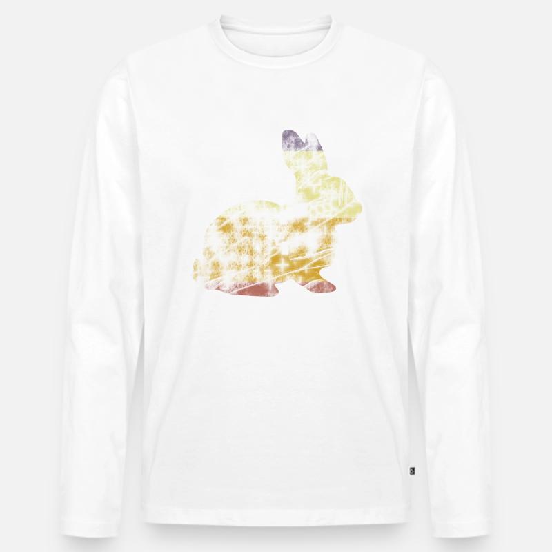 Hase - Männer Premium Bio Langarmshirt - Weiß