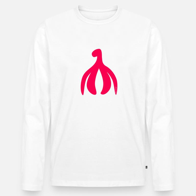 kitzler power pink, nüchtern - Männer Premium Bio Langarmshirt - Weiß