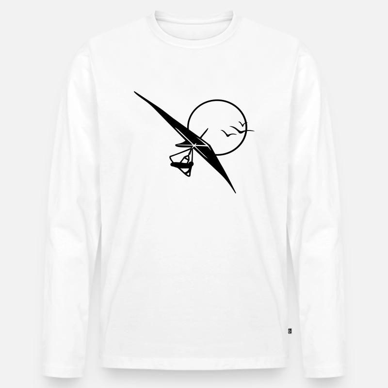 drachenflieger_mit_sonne - Männer Premium Bio Langarmshirt - Weiß
