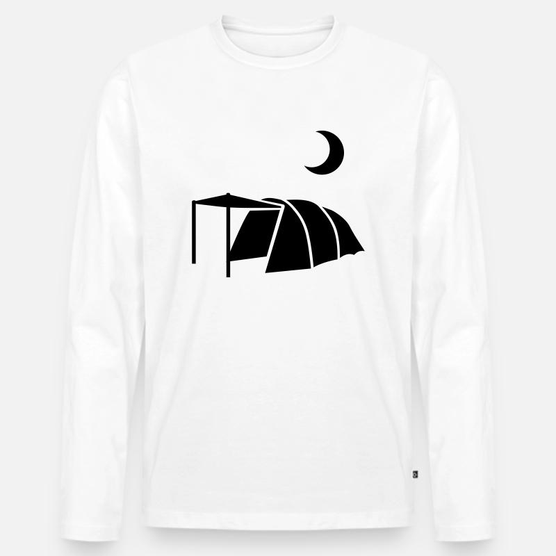 Zelt - Männer Premium Bio Langarmshirt - Weiß