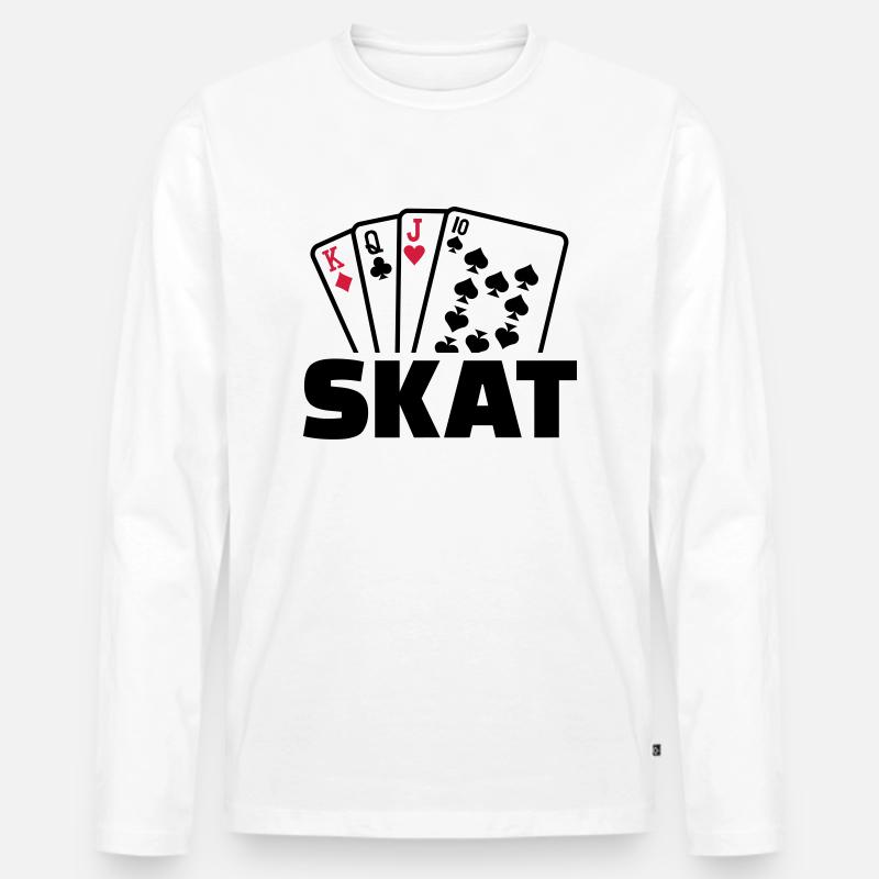 Skat - Männer Premium Bio Langarmshirt - Weiß