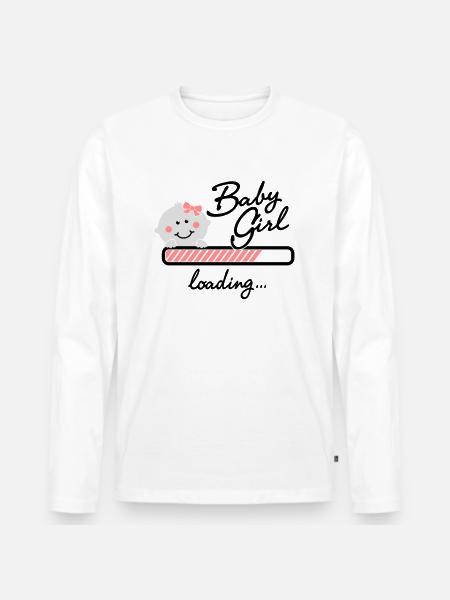 Baby Girl loading... - Männer Premium Bio Langarmshirt - Weiß