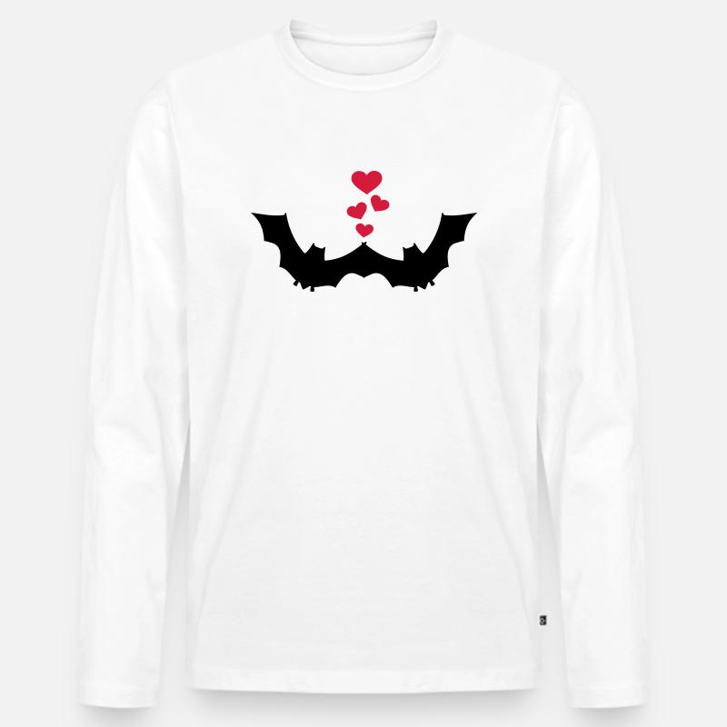 Fledermaus - Männer Premium Bio Langarmshirt - Weiß