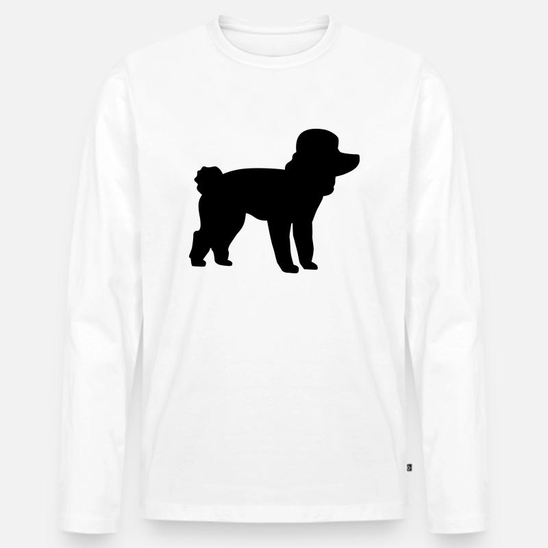 Pudel - Männer Premium Bio Langarmshirt - Weiß