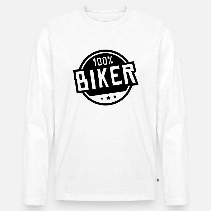 100_pro_biker_ku1 - Männer Premium Bio Langarmshirt - Weiß