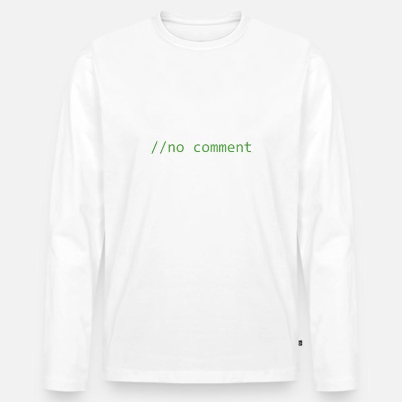 Code-Snippet c #: Kein Kommentar - Männer Premium Bio Langarmshirt - Weiß