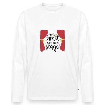 My heart is on that stage - Men's Premium Organic Long Sleeve Shirt - white - Front - Nico (187cm)