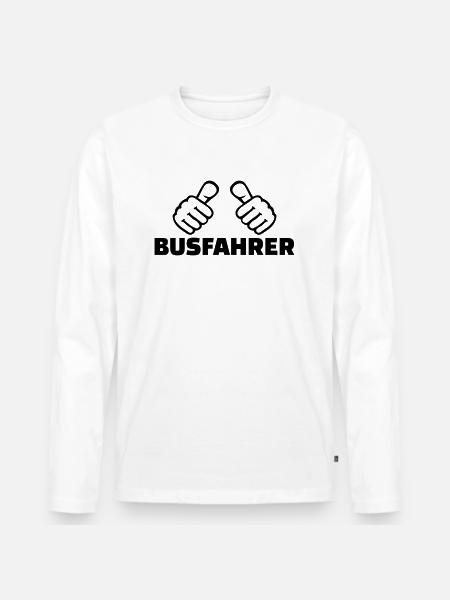 Busfahrer - Männer Premium Bio Langarmshirt - Weiß