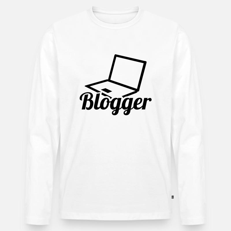 Blogger - Männer Premium Bio Langarmshirt - Weiß