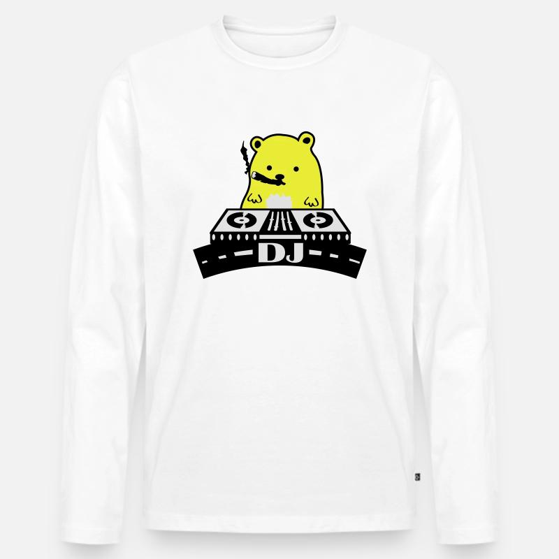 hamster_dj - Männer Premium Bio Langarmshirt - Weiß