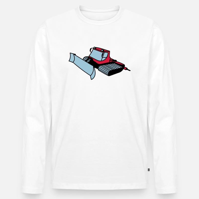 Pistenraupe - Männer Premium Bio Langarmshirt - Weiß