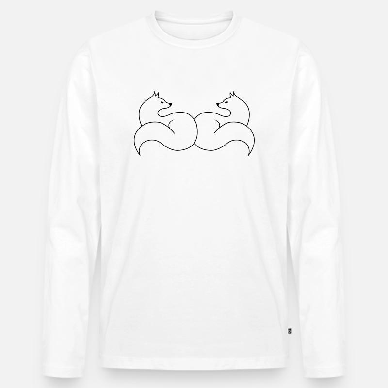 foxes_01 - Männer Premium Bio Langarmshirt - Weiß