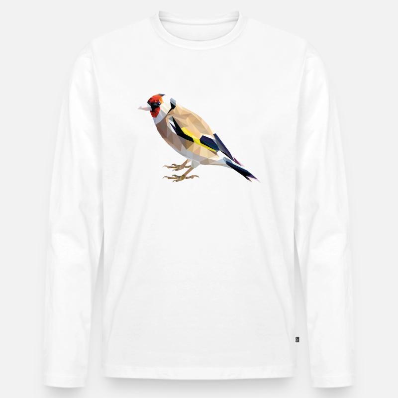Distelfink - Männer Premium Bio Langarmshirt - Weiß