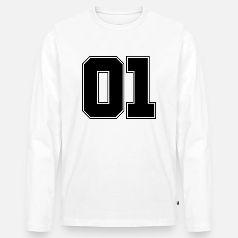 01 design - Männer Premium Bio Langarmshirt - Weiß
