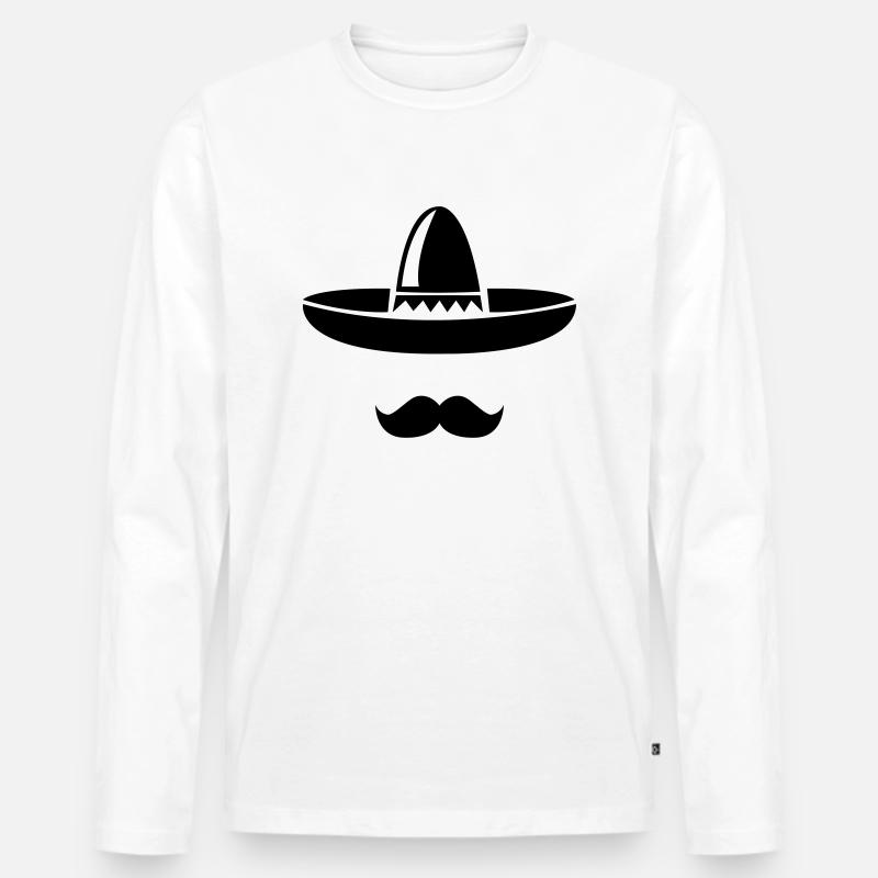 mexico_hut_1 - Männer Premium Bio Langarmshirt - Weiß