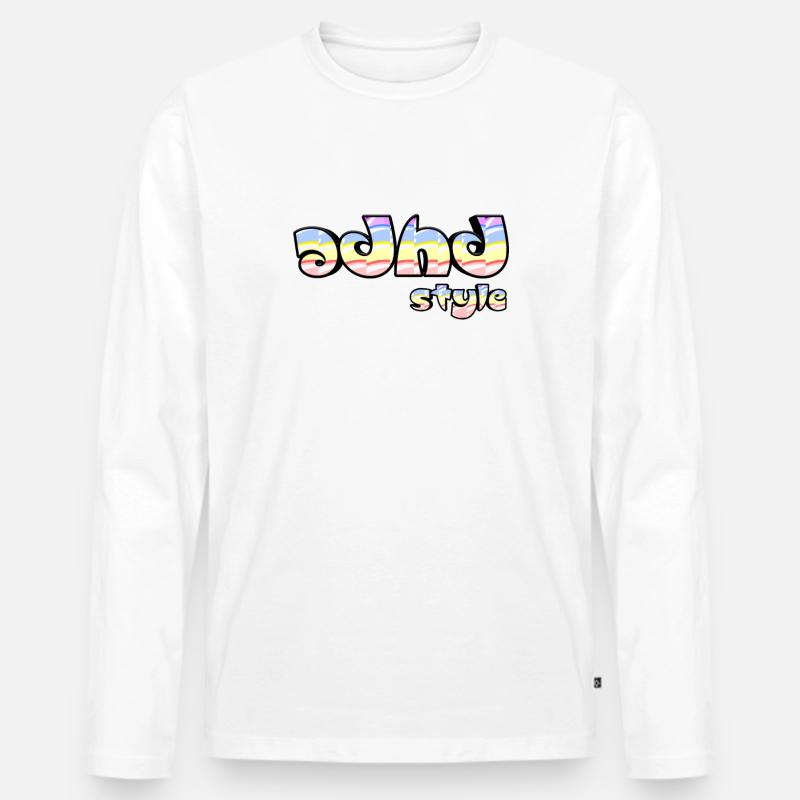Adhd Stil - Männer Premium Bio Langarmshirt - Weiß