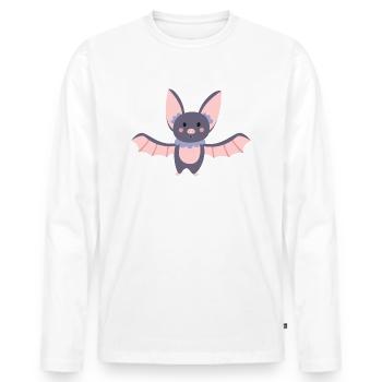 chauve souris - T-shirt manches longues Premium bio Homme - blanc - Devant - Nico (187cm)