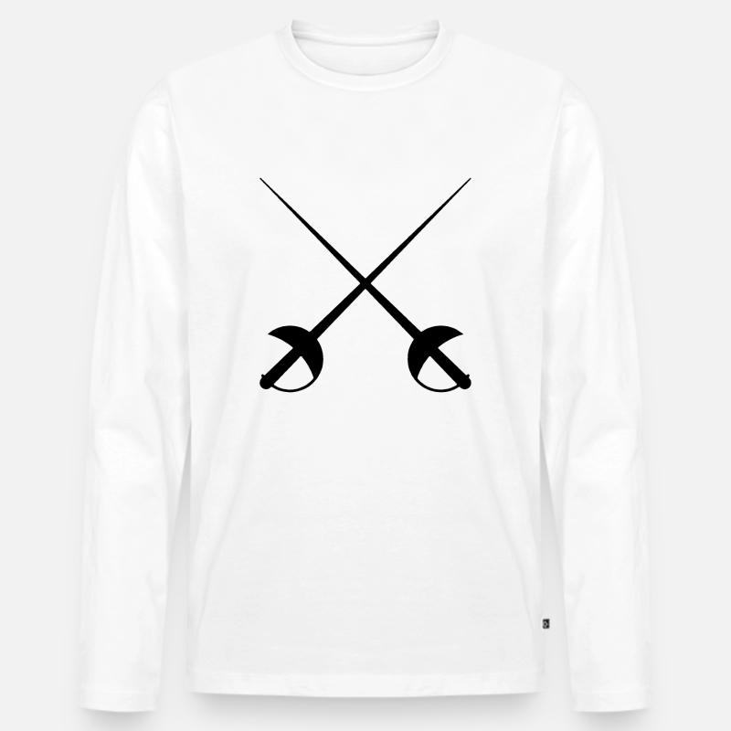 zwei Schwerter 1 - Männer Premium Bio Langarmshirt - Weiß
