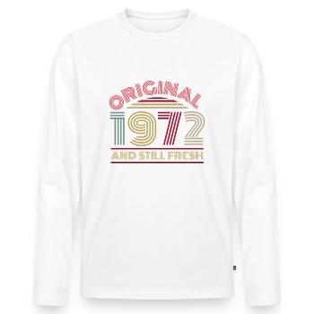 1972 rétro - T-shirt manches longues Premium bio Homme - blanc - Devant - Nico (187cm)
