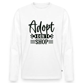 Adopt Dont Shop - Men's Premium Organic Long Sleeve Shirt - white - Front - Nico (187cm)