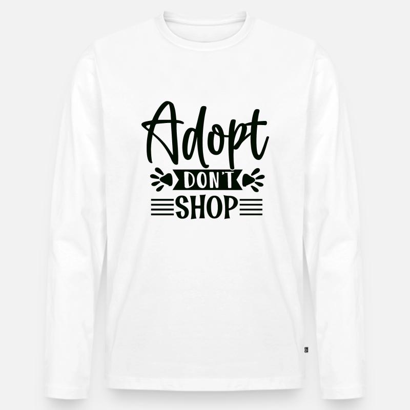 Shop Adopt Dont - Männer Premium Bio Langarmshirt - Weiß
