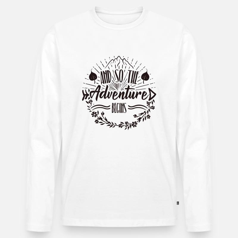 Und so beginnt das Abenteuer - Männer Premium Bio Langarmshirt - Weiß