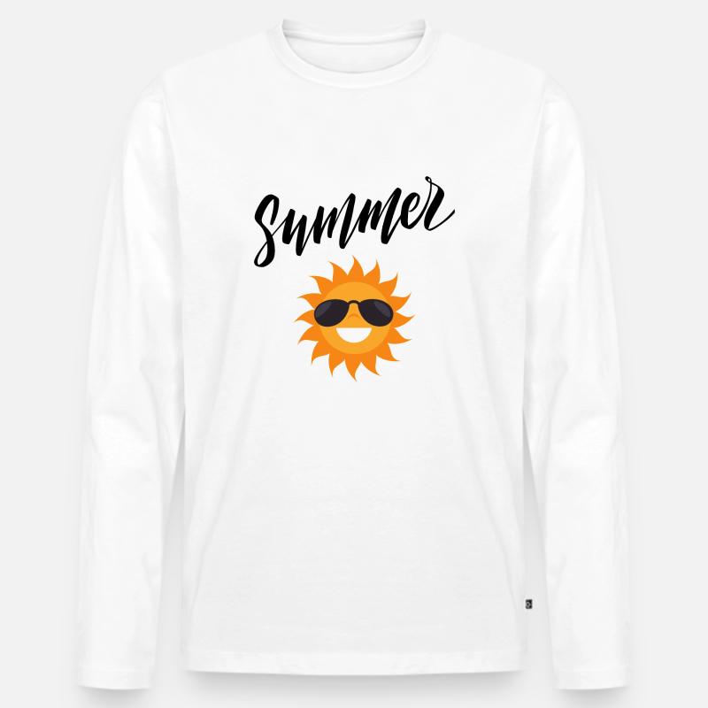 Summer - Männer Premium Bio Langarmshirt - Weiß