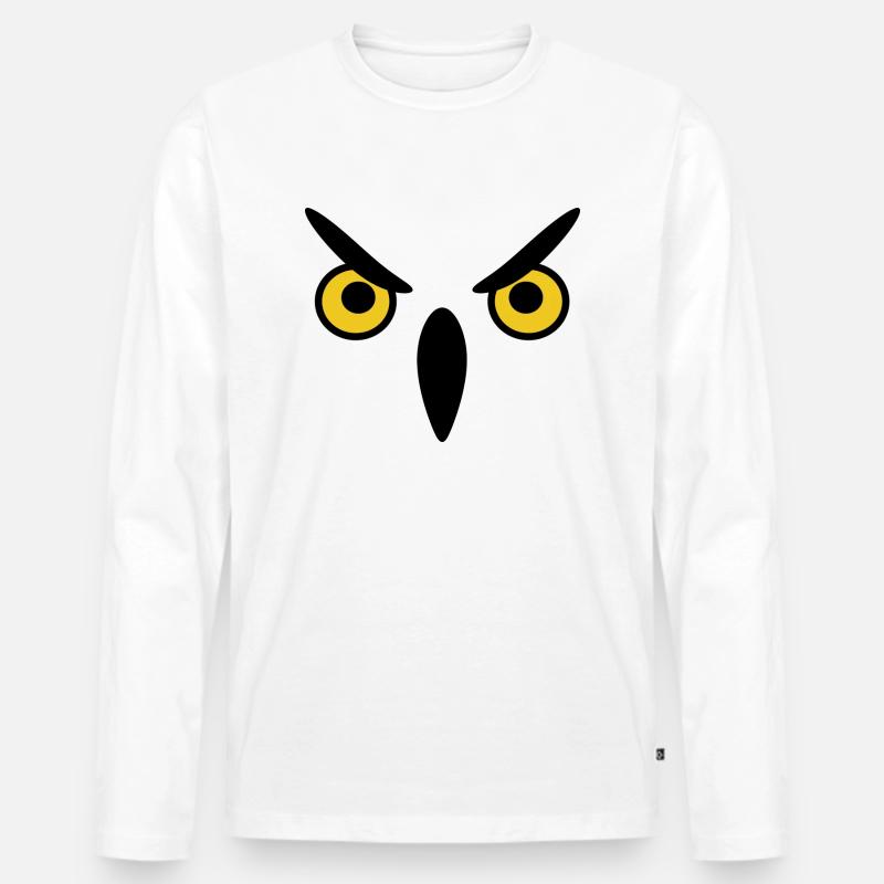 Eule eule eule - Männer Premium Bio Langarmshirt - Weiß
