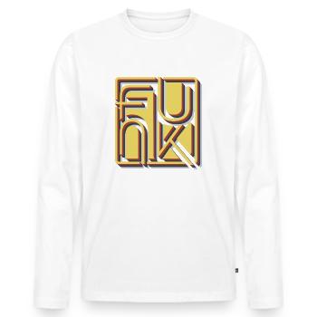 Funk Retro - Men's Premium Organic Long Sleeve Shirt - white - Front - Nico (187cm)
