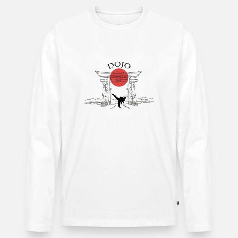 Dojo - Männer Premium Bio Langarmshirt - Weiß