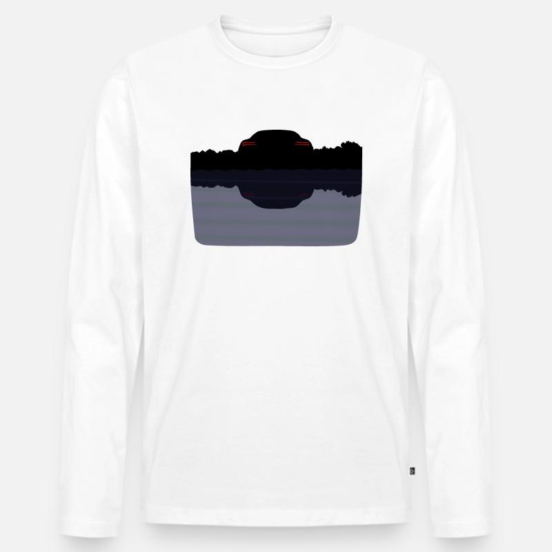 Auto am See - Männer Premium Bio Langarmshirt - Weiß