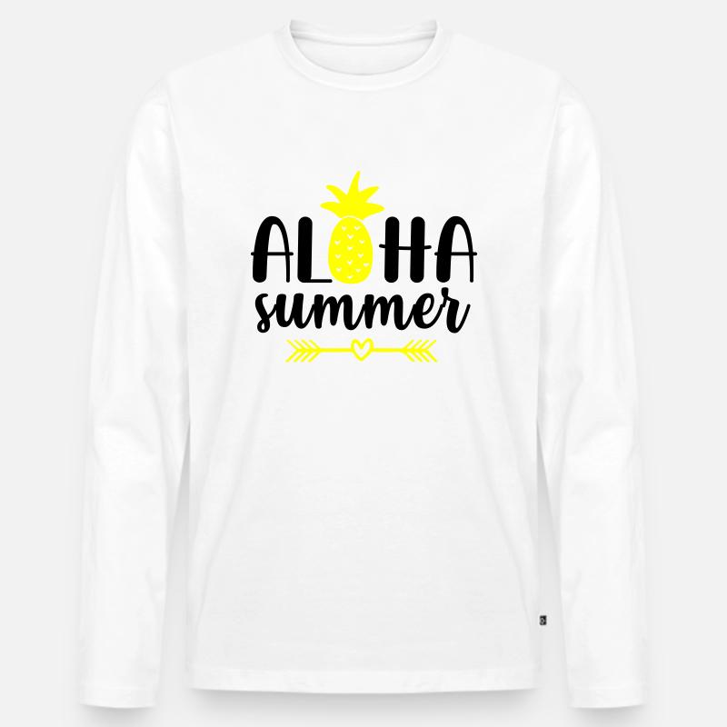 aloha summer - Männer Premium Bio Langarmshirt - Weiß