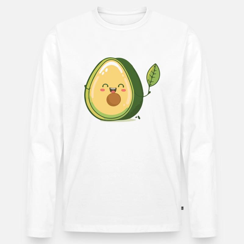 Die leckere Avocado - Männer Premium Bio Langarmshirt - Weiß