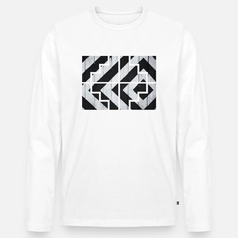 Geometrisch - Männer Premium Bio Langarmshirt - Weiß