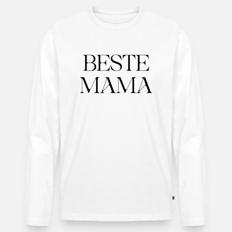 BESTE MAMA - Männer Premium Bio Langarmshirt - Weiß