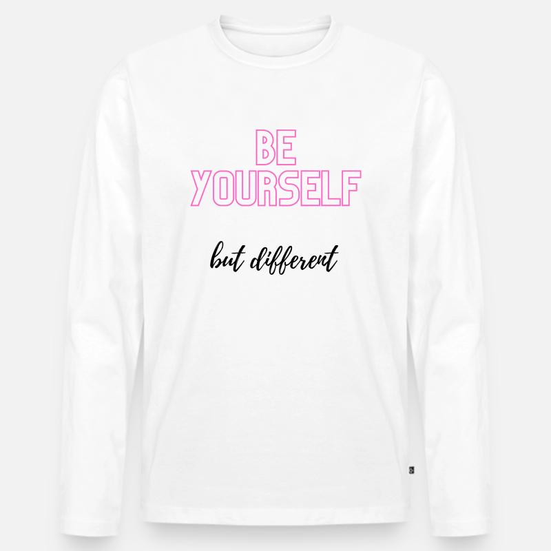 Be Yourself but different - Männer Premium Bio Langarmshirt - Weiß