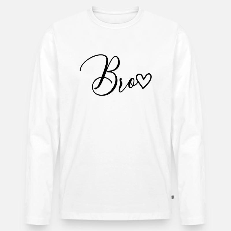 Bro Bruder - Männer Premium Bio Langarmshirt - Weiß