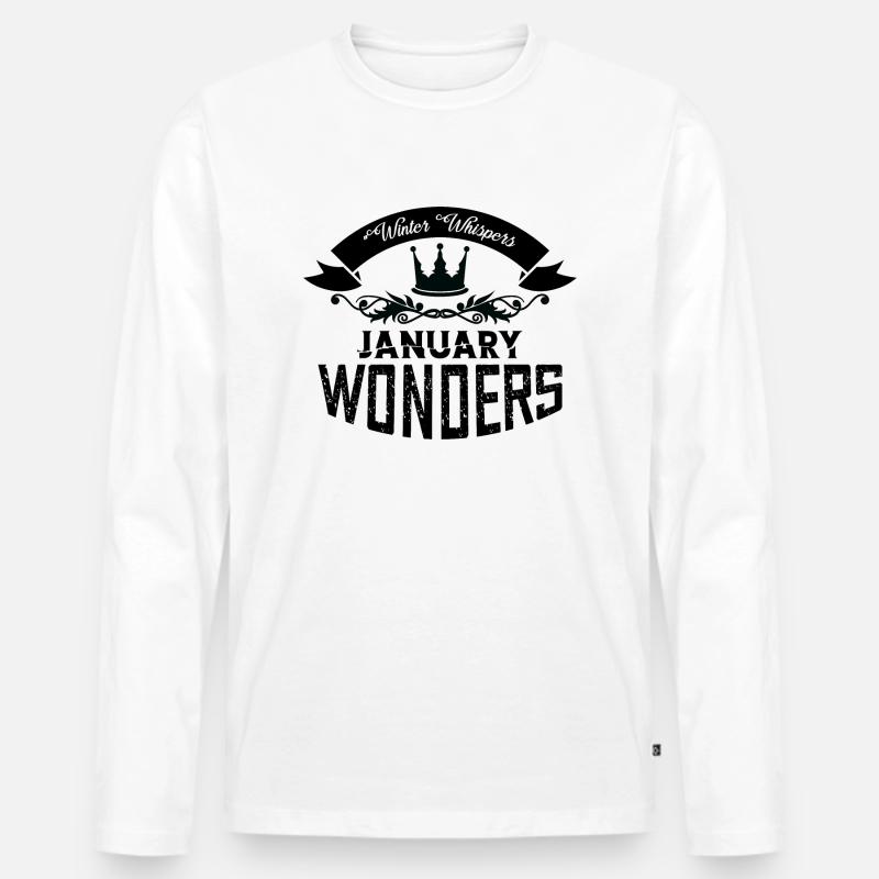 Winterirrer Januar-Wunder - Männer Premium Bio Langarmshirt - Weiß