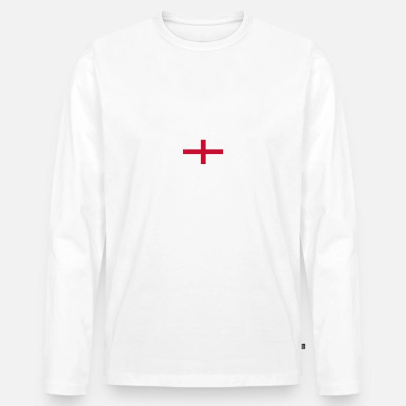 England - Männer Premium Bio Langarmshirt - Weiß