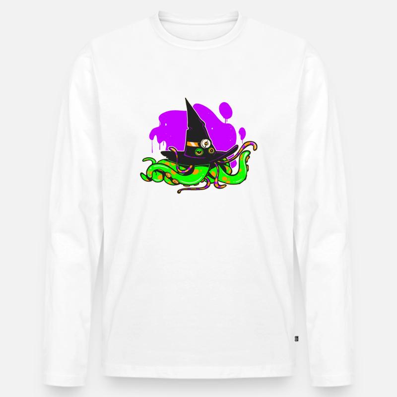 Der Halloween-Hut - Männer Premium Bio Langarmshirt - Weiß