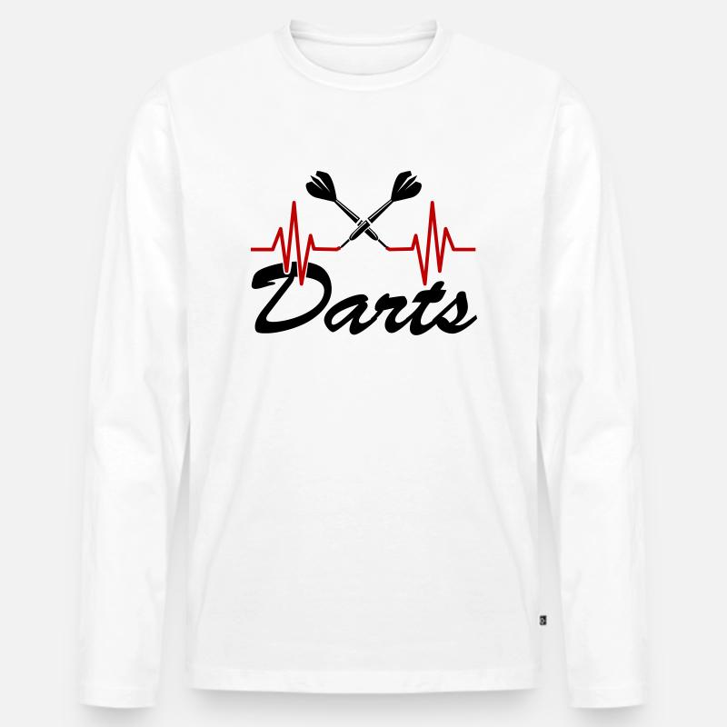 darts 01 - Männer Premium Bio Langarmshirt - Weiß
