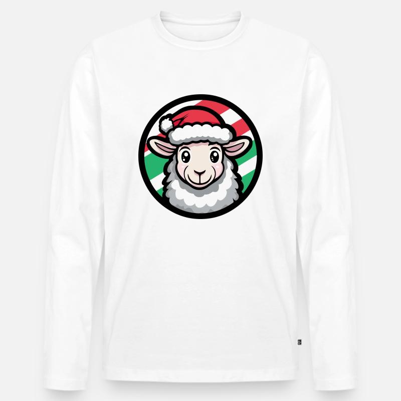 Schaf Weihnachten Tier - Männer Premium Bio Langarmshirt - Weiß