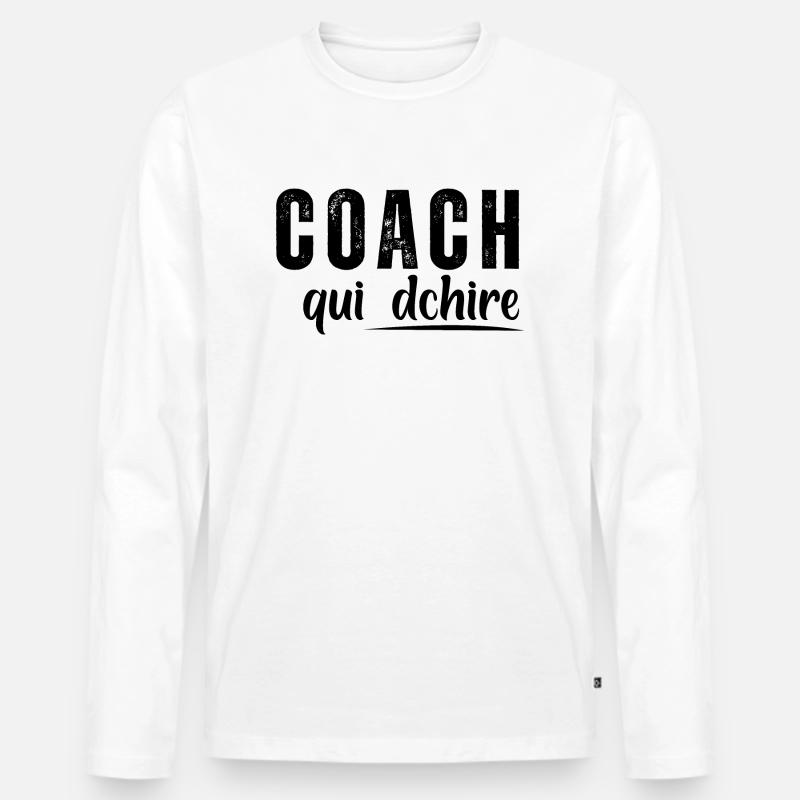 Coach Wer - Männer Premium Bio Langarmshirt - Weiß