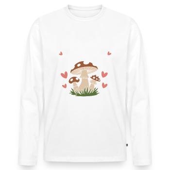 Champignons Champignons Champignon Champignon - T-shirt manches longues Premium bio Homme - blanc - Devant - Nico (187cm)